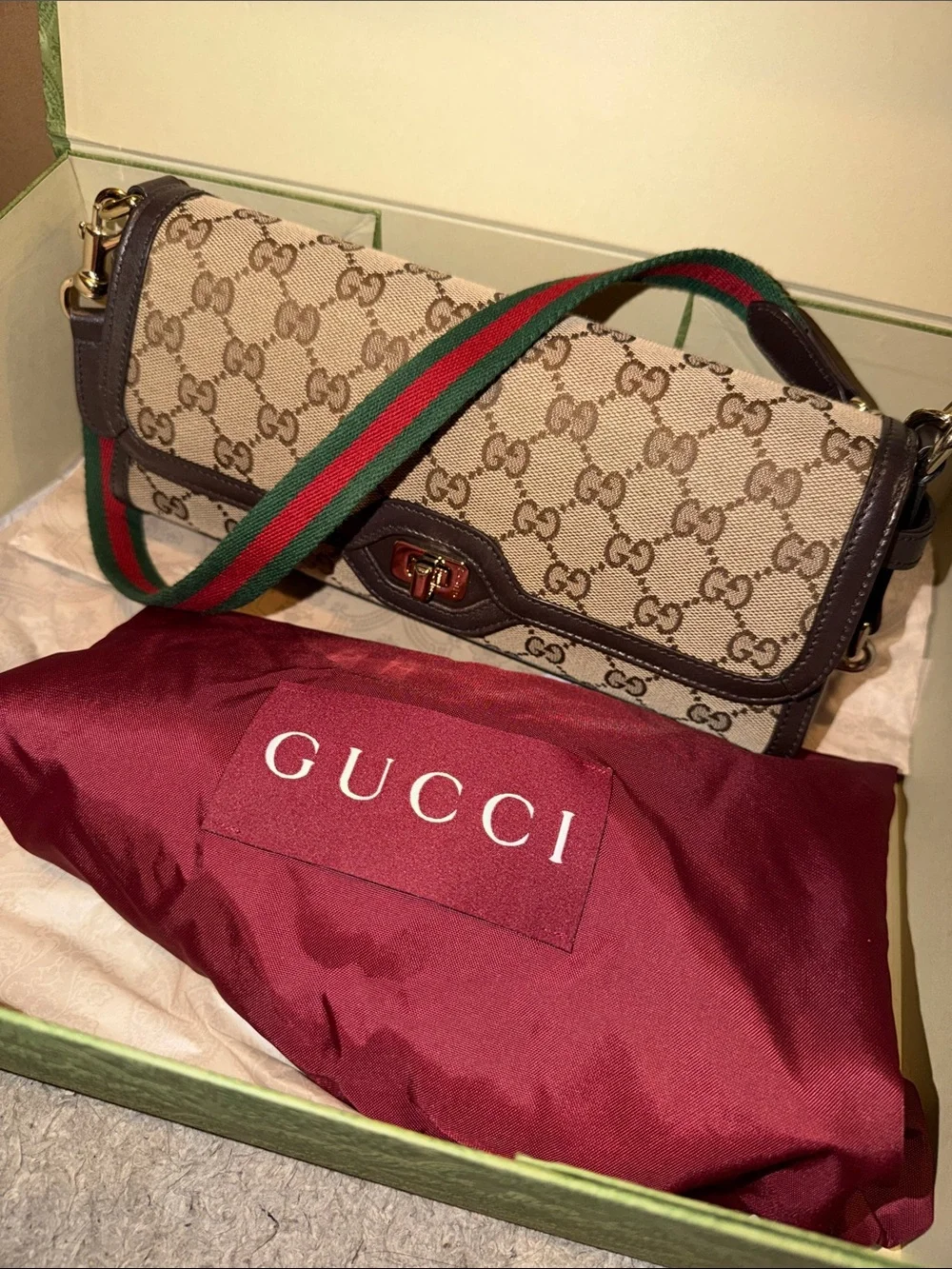Gucci Luce shoulder bag & Gucci Luce Wallet GG CANVAS - AUTHENTIC GUCCI - Picture 7 of 14